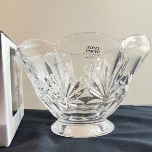 Royal Limited Scalloped Crystal Tulip Bowl Czech Republic 7" Diameter Vtg‎ NEW